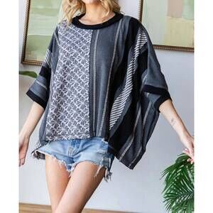NEW OLI & HALI overszied striped shirt in black